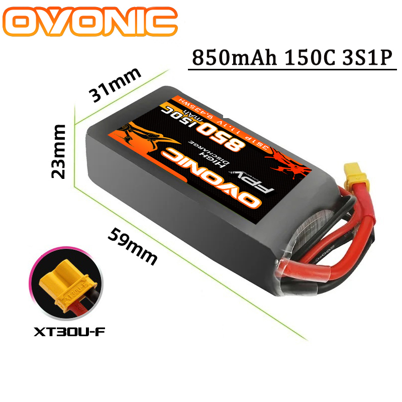 OVONIC 150C 850 мАч Lipo аккум – обзор и цена Drone Battery 3S